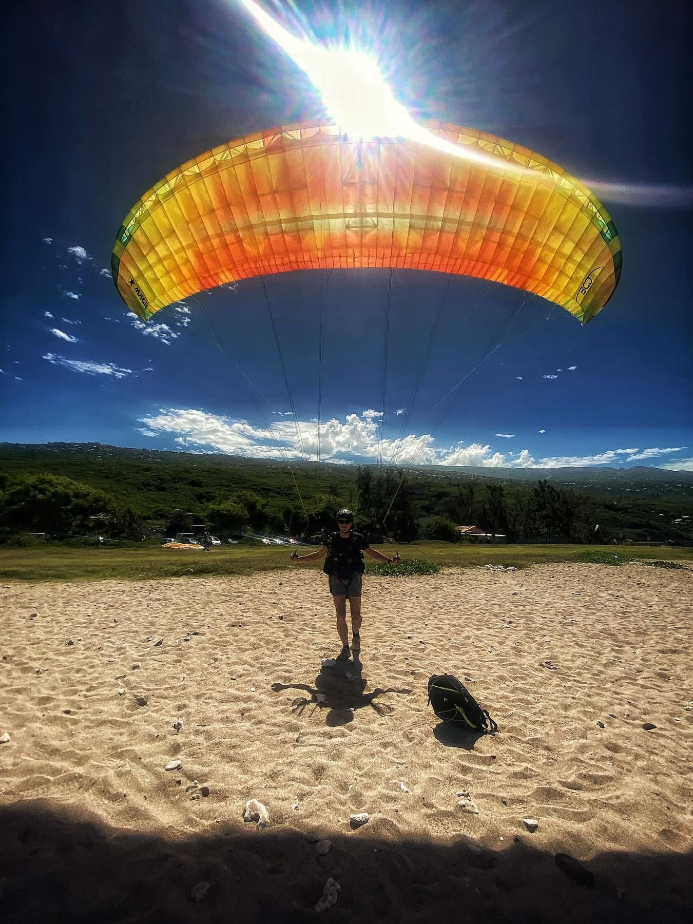 Vue aérienne de La Réunion en parapente